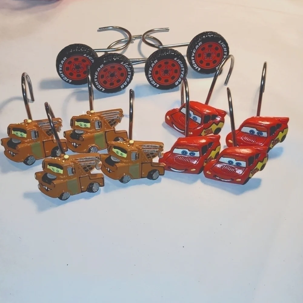 Cars Shower Curtain Hooks Set